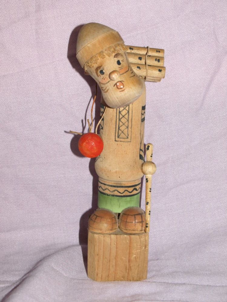 Vintage Russian Made Wood Carrier Figure.