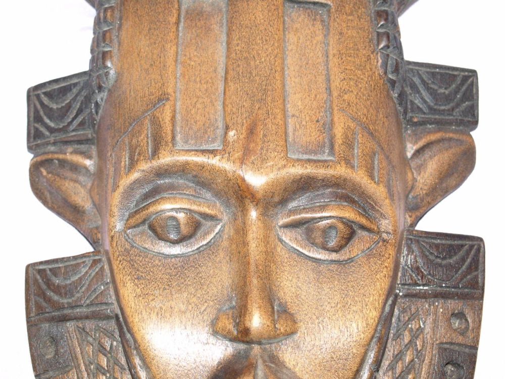 Wooden Tribal Mask Wall Hanging Decoration.