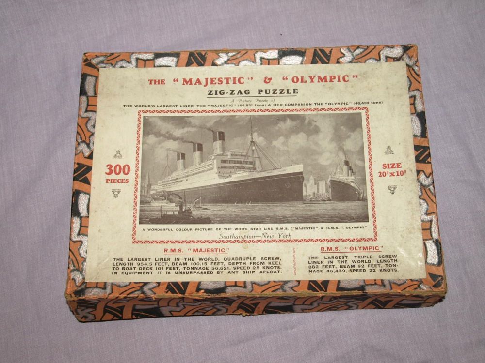 The Majestic & Olympic Vintage 300 Piece Zig Zag Wooden Jigsaw Puzzle.
