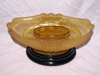Amber Glass Flower Bowl with Frog. 1920s30s. (2)