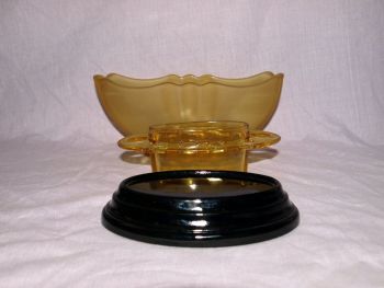 Amber Glass Flower Bowl with Frog. 1920s30s. (4)