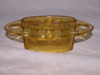 Amber Glass Flower Bowl with Frog. 1920s30s. (7)