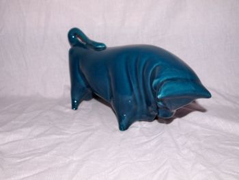 Trentham Pottery Blue Bull By Colin Melbourne. (2)