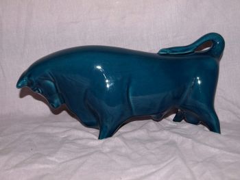 Trentham Pottery Blue Bull By Colin Melbourne. (4)