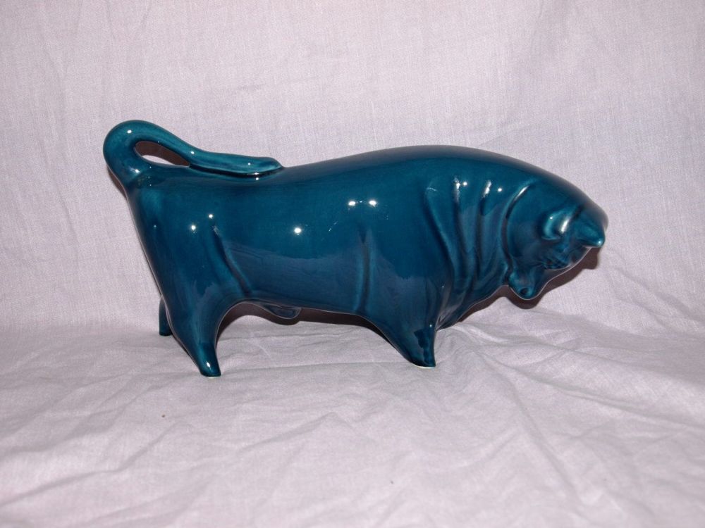 Trentham Pottery Blue Bull By Colin Melbourne.