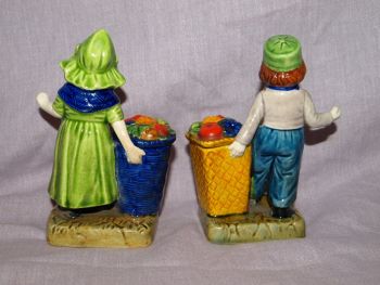 Dutch Fruit Sellers Salt and Pepper Shakers, 1930s. (3)