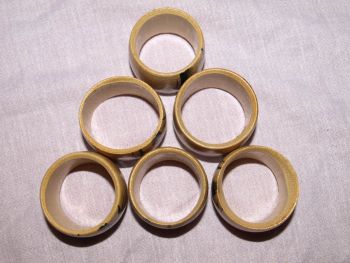 Vintage Set of 6 Wooden Napkin Rings, Bamboo Design. (3)