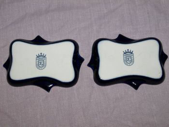 Limoges Blue and Gold Pair of Ashtrays. (6)