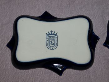 Limoges Blue and Gold Pair of Ashtrays. (7)