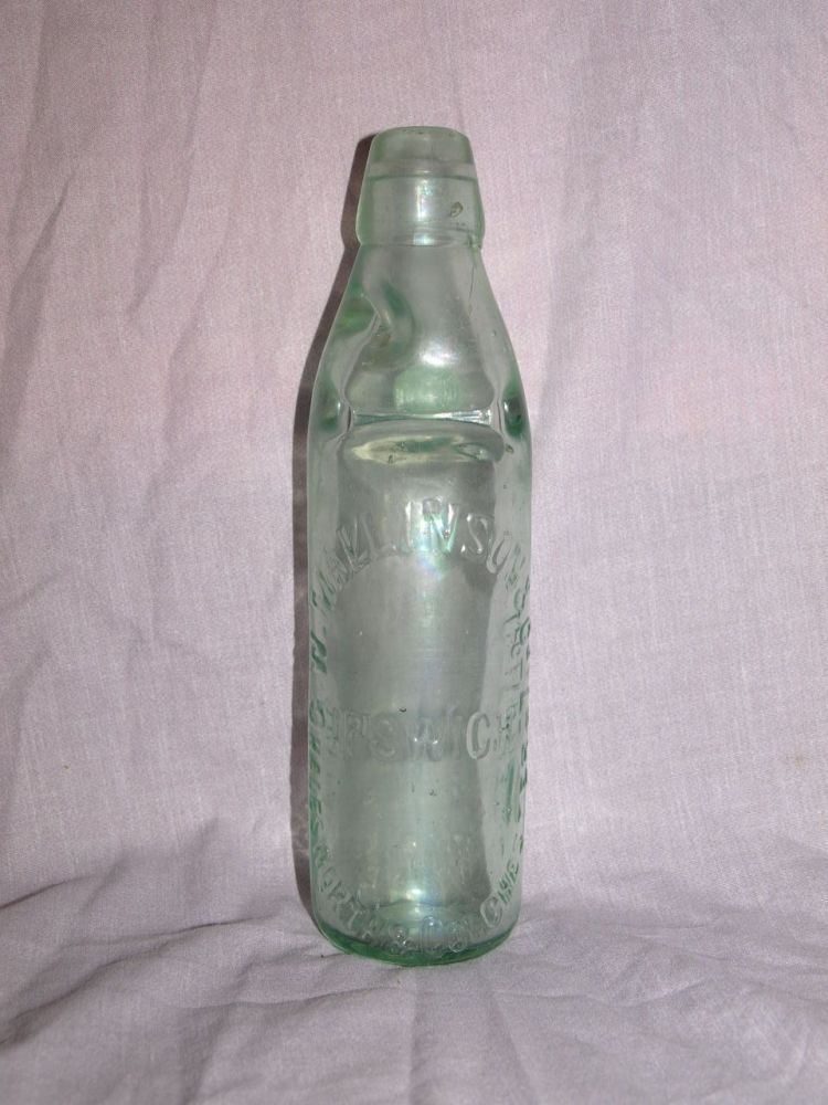 Victorian Codd Bottle, G W Mallinson & Co, Ipswich.