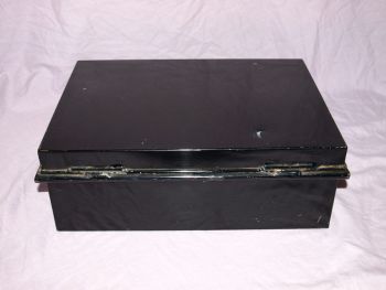 Old Antique Black Deed Box With Handles. W. A. Holgate. (4)