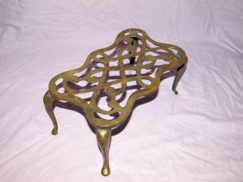 Victorian Rectangular Brass Trivet Pot Kettle Stand. (4)