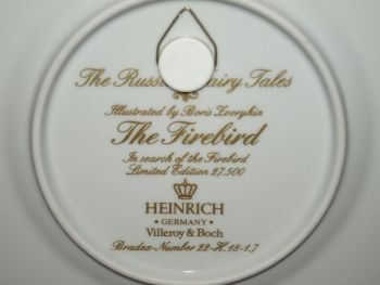 Villeroy &amp; Boch, The Russian Fairy Tales Plate, In Search Of The Firebird.