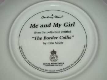 Royal Worcester Border Collie Plate &lsquo;Me And My Girl&rsquo;. Danbury Mint (4)