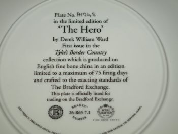 Royal Grafton Ltd Edition Border Collie Plate &lsquo;The Hero&rsquo; Tyke&rsquo;s Border Coun