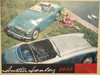 Austin Healey 3000 Car Sales Brochure Front Cover Copy Print. (2)