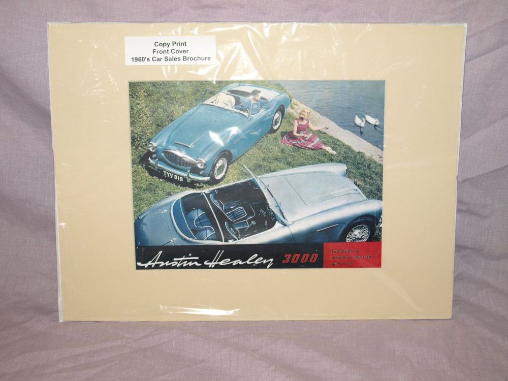 Austin Healey 3000 Car Sales Brochure Front Cover Copy Print.