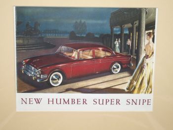 Humber Super Snipe Car Sales Brochure Front Cover Copy Print. (2)