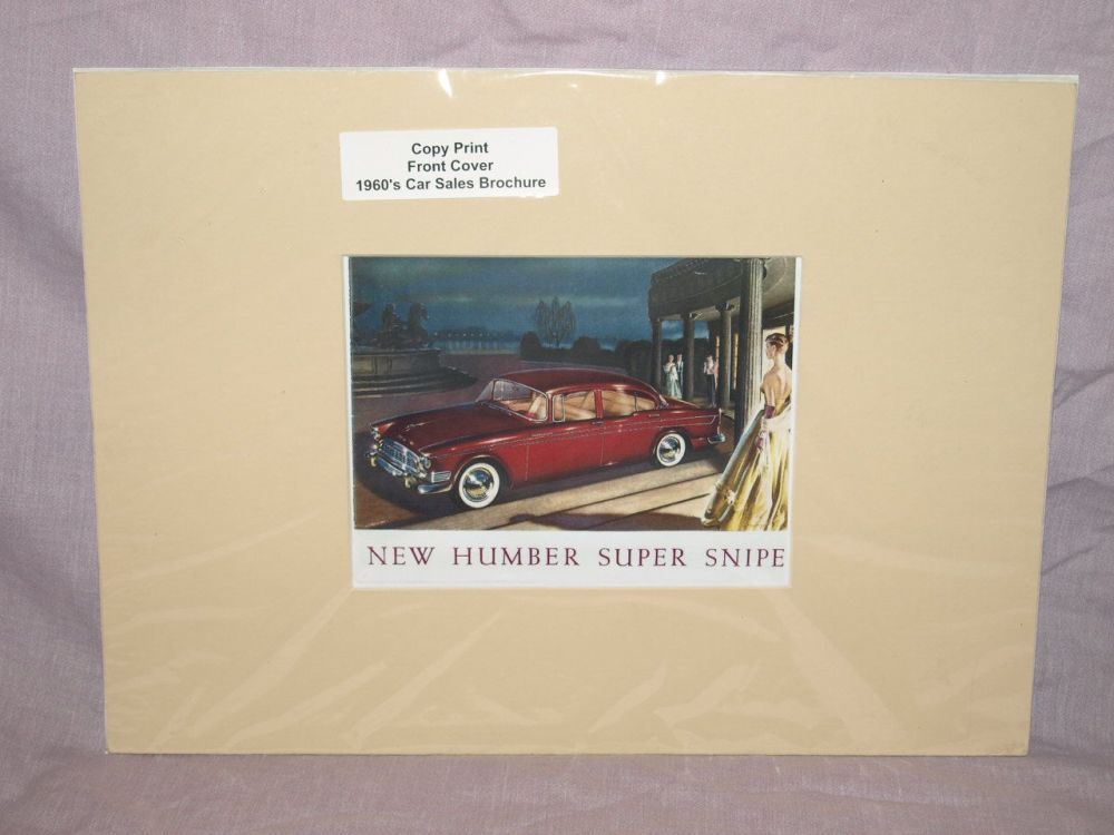 Humber Super Snipe Car Sales Brochure Front Cover Copy Print.