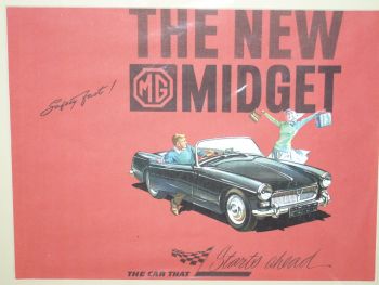 MG Midget Car Sales Brochure Front Cover Copy Print. (2)