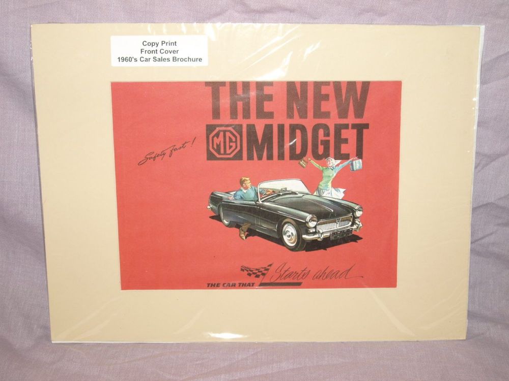 MG Midget Car Sales Brochure Front Cover Copy Print.