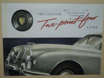 The Jaguar 2.4 Litre Car Sales Brochure Front Cover Copy Print. (2)