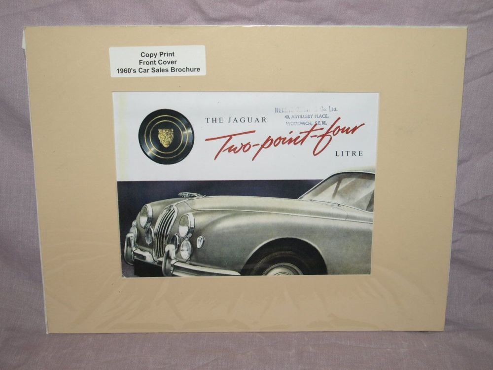 The Jaguar 2.4 Litre Car Sales Brochure Front Cover Copy Print.