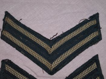 WW2 RAF Uniform Pair of Corporal Chevron Insignia Rank Stripes. (2)