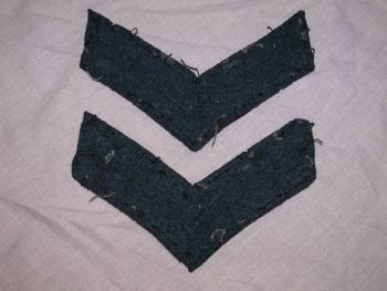 WW2 RAF Uniform Pair of Corporal Chevron Insignia Rank Stripes. (5)