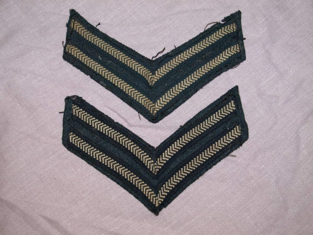 WW2 RAF Uniform Pair of Corporal Chevron Insignia Rank Stripes.