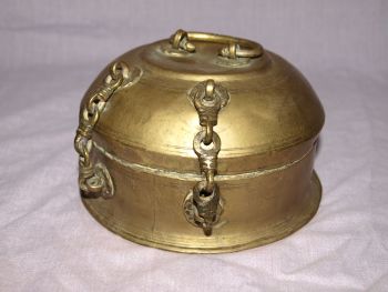 Old Indian Brass Betel Nut or Spice Box. (4)