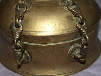 Old Indian Brass Betel Nut or Spice Box. (8)