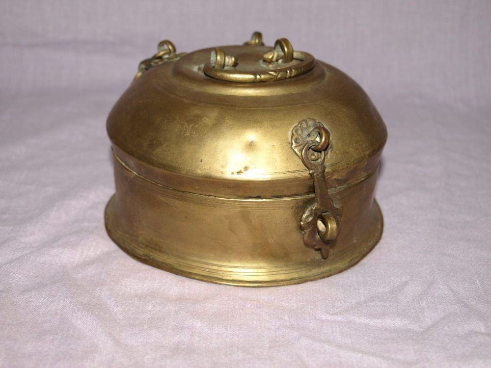 Old Indian Brass Betel Nut or Spice Box.
