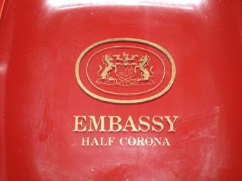 Embassy Half Corona Red Glass Ashtray. (6)
