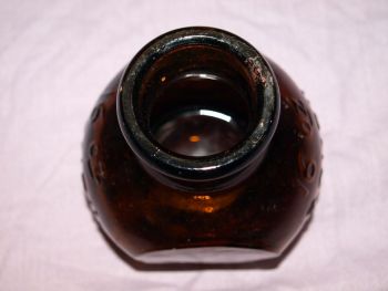 Antique 16oz Amber Glass Bovril Jar. (5)