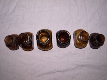 Antique Amber Glass Bovril Jars . (3)