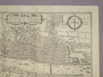 Map Of London, England 1570s Reproduction. (3)