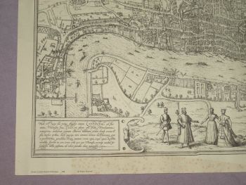 Map Of London, England 1570s Reproduction. (4)