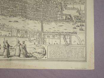 Map Of London, England 1570s Reproduction. (5)