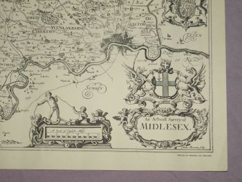 Actual Survey Map of Middlesex, 1670s by John Ogilby, Reproduction. (5)