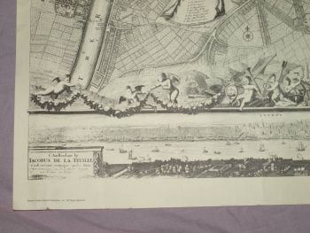 Tourist Map of London 1690 by Jacobus De La Feuille, Reproduction. (4)