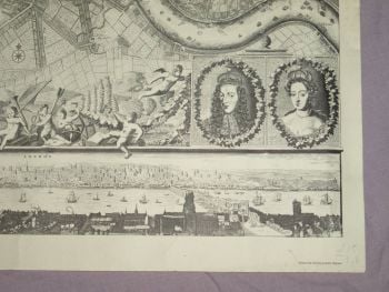 Tourist Map of London 1690 by Jacobus De La Feuille, Reproduction. (5)