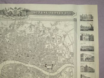 Plan of London From Actual Survey 1832, Reproduction Map. (3)