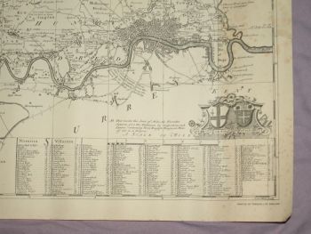 Map of London and Middlesex by John Warburton, 1749, Reproduction. (5)