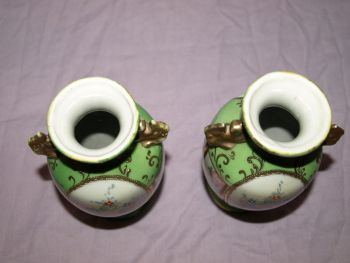 Kinjo China Nippon, Pair of Hand Painted Vases. (4)