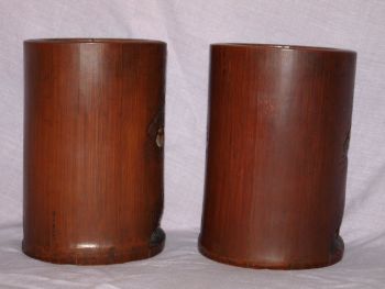 Pair of Vintage Chinese Bamboo Brush Pots. (2)