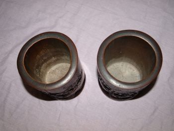 Pair of Vintage Chinese Bamboo Brush Pots. (4)