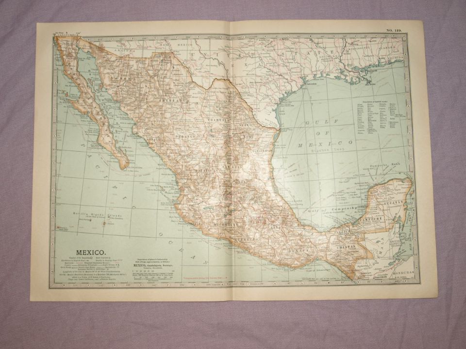 Map of Mexico, 1903.