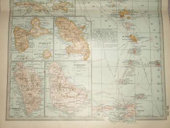Map of Jamaica and The Lesser Antilles, 1903. (3)
