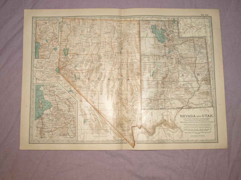 Map of Nevada and Utah, 1903.